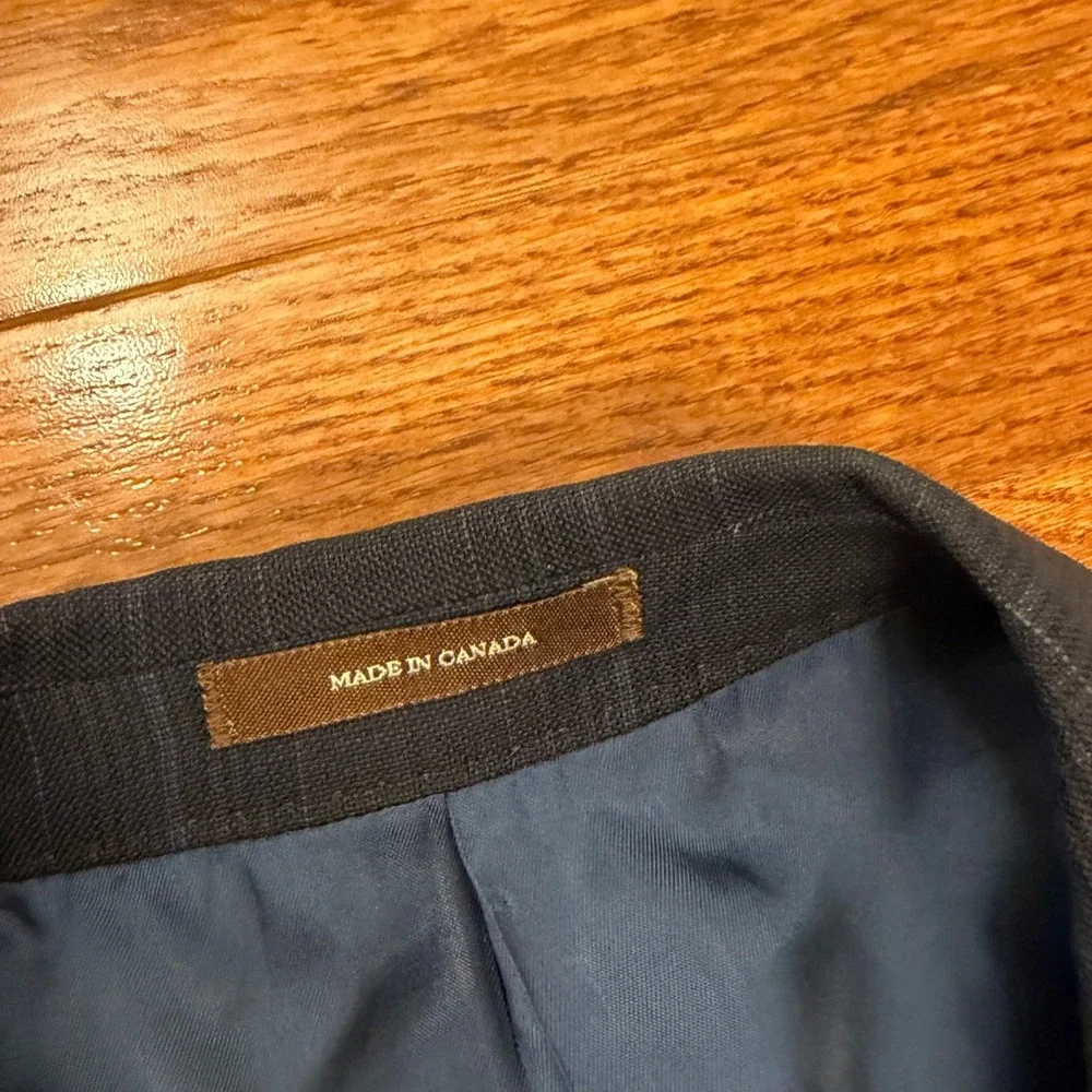 Peter Millar Sport Coat Mens 40R Wool Navy Blue Plaid Blazer Jacket 3 Button